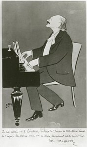 Jules Massenet francia zeneszerző játszik (rajz) alkotó: Sem