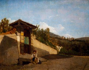 A Villa Toscana portikusa, 1861 körül (olaj, vászon)