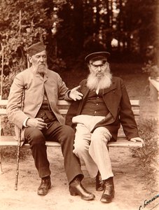 Yakov Polonsky és Afanasy Fet, orosz költők, 1890. alkotó: Sergei Dmitrievich Botkin