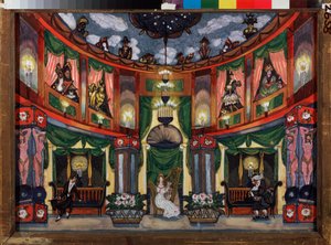 Előkészítő dekoráció Jacques Offenbach (1819-1880) "Les contes d
