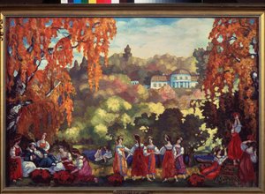 Késő nyár – Szergej Jurijevics Sudejkin (Serge Soudeikine) (1882-1946) munkája, olaj, karton