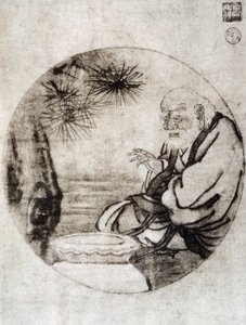 Lao-Tzu kínai filozófus portréja a Kr.e. 6. századból, Sesshu Toyo (1420-1506) rajza, japán civilizáció, Muromachi korszak