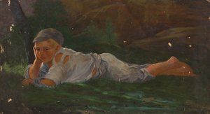 A földön fekvő fiú alkotó: Severin Falkman