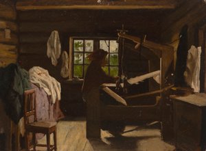 Nő a szövőszék mellett alkotó: Severin Falkman