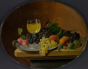Csendélet Gyümölcs- és borospohár, 1865-70.