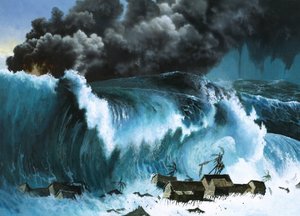 Cunami a Krakatoa kitörését követően alkotó: Severino Baraldi