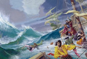 Vasco Da Gama útban Indiába (gouache, papír)