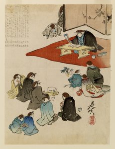Egy verses olvasmány alkotó: Shibata Zeshin