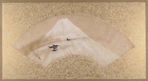 Hegyek madarakkal, 19. század vége. alkotó: Shibata Zeshin