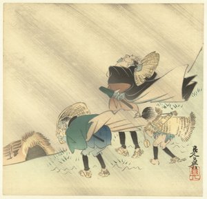 Utazók a viharban alkotó: Shibata Zeshin