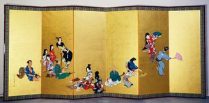 A négy elegáns időtöltés – Zene, a Go játék alkotó: Shibata Zeshin