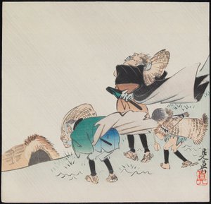 Utazók viharban alkotó: Shibata Zeshin
