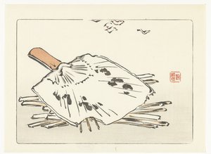 Legyező és gyújtás alkotó: Shibata Zeshin