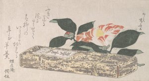 Camellia Flower és Yokan egyfajta babzselé, bambuszbőrbe csomagolva, 1811, 1811. alkotó: Shinsai