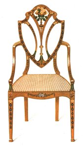 Festett szaténfa szék, 1908. alkotó: Shirley Charles Llewellyn Slocombe