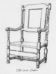 „17. századi szék”, c1760, c1950. alkotó: Shirley Markham