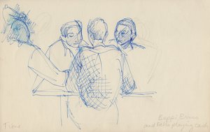 „Beppi, Bruno és Fabio kártyáznak”, 1950. alkotó: Shirley Markham