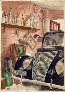 Autó garázsban, C1950. alkotó: Shirley Markham