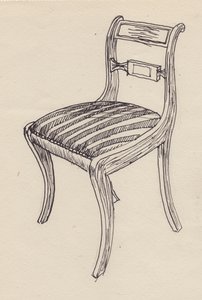 Szék csíkos üléssel, 1951. alkotó: Shirley Markham