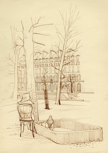 Gyermek játszó homokozóban, Párizs, Franciaország, 1951. alkotó: Shirley Markham