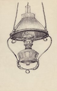 Paraffin lámpa, c1950. alkotó: Shirley Markham