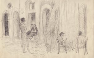 Utcai jelenet, Olaszország, 1950. alkotó: Shirley Markham