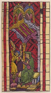 Angyali üdvözlet Szent Annának, ólomüveg ablak metszete, 1951. alkotó: Shirley Markham