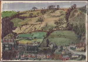 Falu és mezők, 1950. alkotó: Shirley Markham