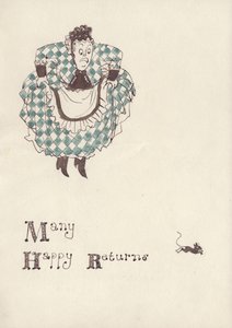 Nő megijedt egy egértől, c1950.