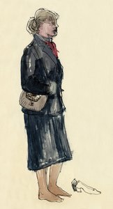 Nő harisnyás lábban, 1953.