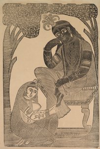 Radha Krsna lábát simogatja