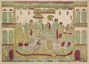 Rama és Sita a királyi palotában, 1800-as évek.