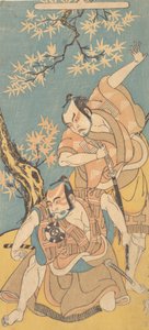 Jelenet az Otokoyama Yunzei Kurabe drámából, 12. hónap, 1768. alkotó: Shunsho