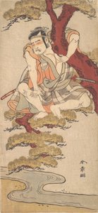 A színész Otani Hiroemon III Egy fenyő ágairól néz..., kb. 1775. alkotó: Shunsho