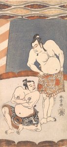 A második Ichikawa Yaozo, mint birkózó az arénában, 1770.