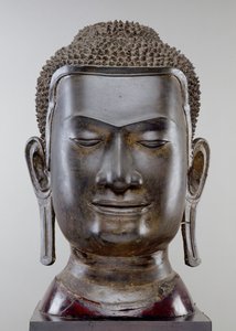 Buddha Head, Ayutthaya kultúra, U Thong stílus (bronz)