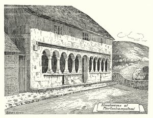 Almshouses at Mortonhampstead (metszet) alkotó: Sidney Heath