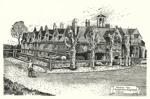 Általános nézet, Hungerford Almshouses, Corsham (metszet) alkotó: Sidney Heath