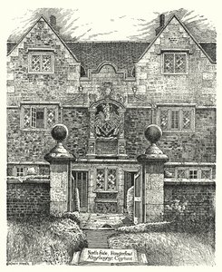 North Side, Hungerford Almshouses, Corsham (metszet) alkotó: Sidney Heath
