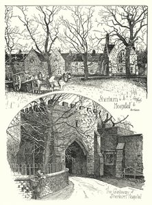 Sherburn Kórház, Durham (metszet) alkotó: Sidney Heath