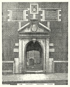 The Whitgift Kórház, Croydon (metszet) alkotó: Sidney Heath