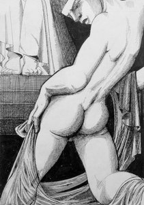 Ganymedes Zeusz előtt, 1923 (tinta és WC) alkotó: Sidney Hunt