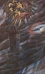 Az arany legenda: Lucifer és angyalai (színes litográfia) alkotó: Sidney Meteyard
