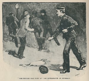 A durva emberek elmenekültek Peterson megjelenésekor, 1892 alkotó: Sidney Paget