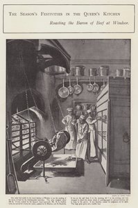 A szezon ünnepei a királynő konyhájában (litho) alkotó: Sidney Paget