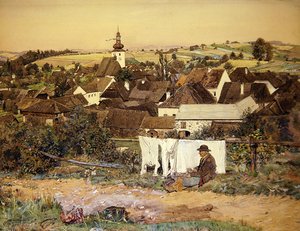Oberosterreichisches Dorf (felső-ausztriai falu) alkotó: Sidonie Springer