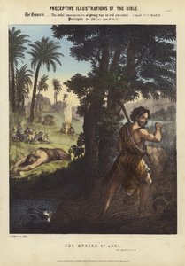 Ábel meggyilkolása (színes metszet)