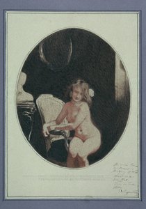 Ülő női akt alkotó: Sigmund Walter Hampel
