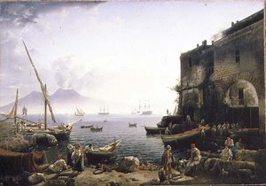 Kilátás Nápolyra, a Santa Lucia rakpartra