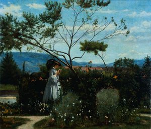 A kert virágai között, Silvestro Lega (1826-1895).